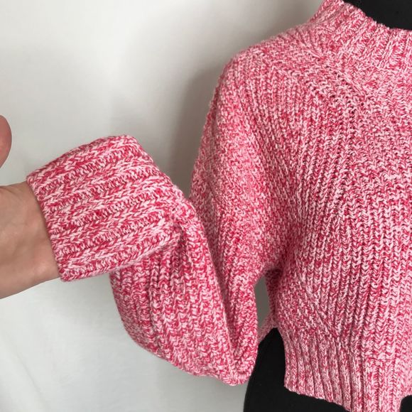 NWT Rebecca Minkoff Pink Bowie Crop Chunky Sweater - Picture 5 of 8